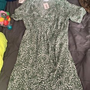 Green floral dress